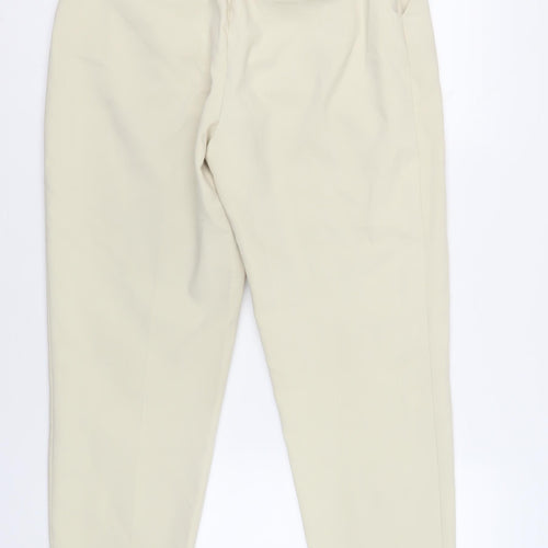 Zara Womens Beige Polyester Chino Trousers Size L L27 in Regular Zip