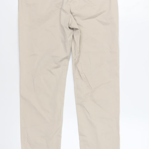 Per Una Womens Beige Cotton Chino Trousers Size 8 L27 in Regular Zip