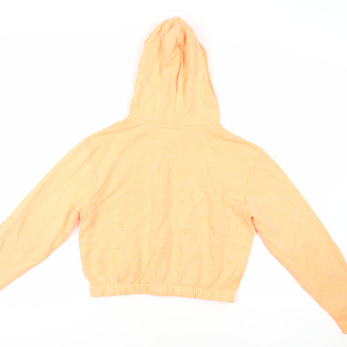 H&M Girls Orange Cotton Pullover Hoodie Size 12-13 Years Pullover - NYC