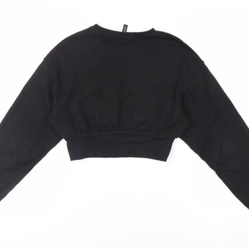 Divided by H&M Womens Black Cotton Pullover Sweatshirt Size S Pullover - Cropped