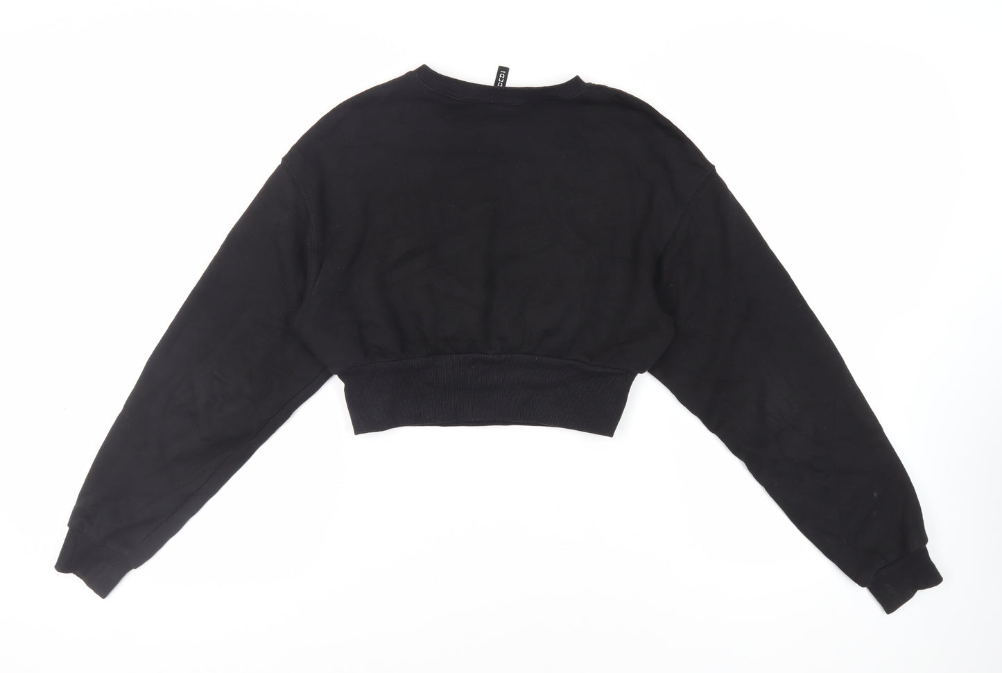 Divided by H&M Womens Black Cotton Pullover Sweatshirt Size S Pullover - Cropped