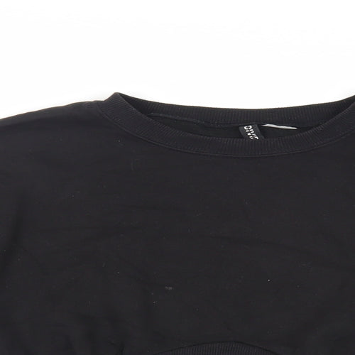 Divided by H&M Womens Black Cotton Pullover Sweatshirt Size S Pullover - Cropped