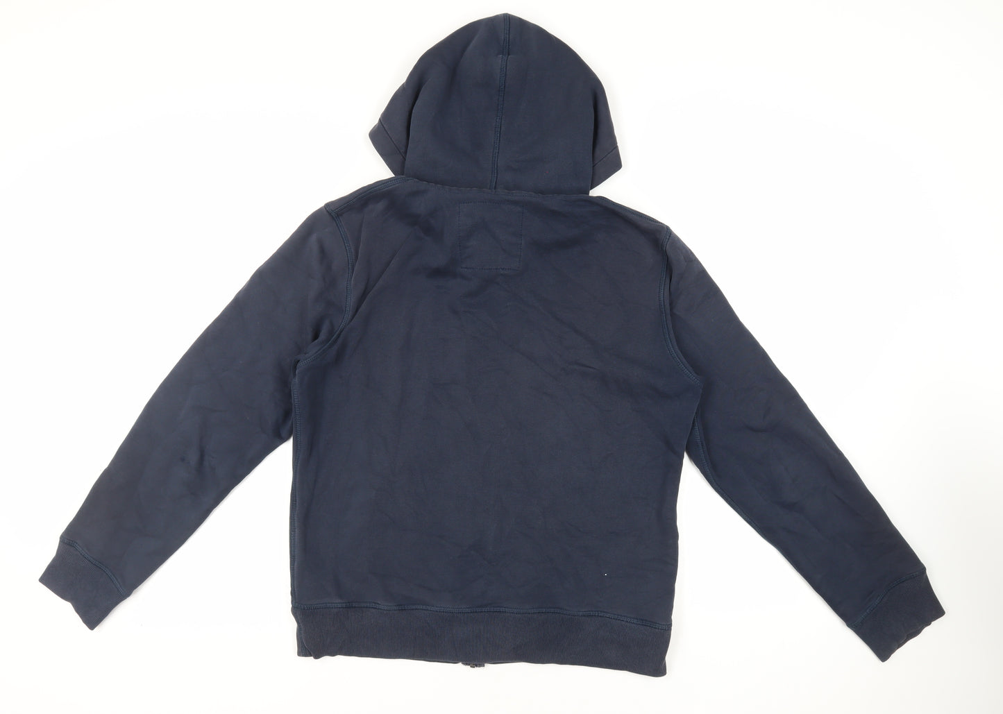 H&M Mens Blue Cotton Full Zip Hoodie Size M - Pockets