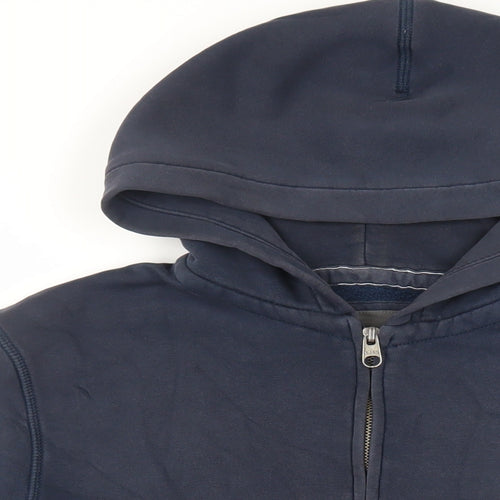 H&M Mens Blue Cotton Full Zip Hoodie Size M - Pockets