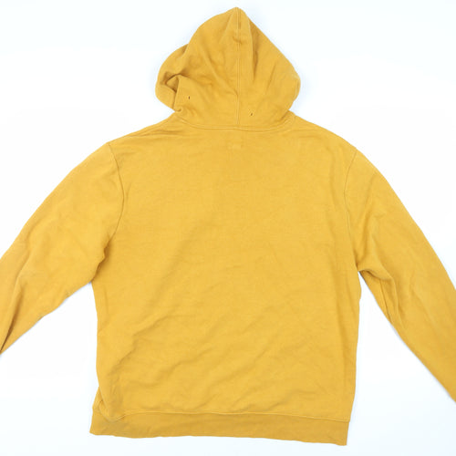 Gap Mens Yellow Cotton Pullover Hoodie Size L - Logo