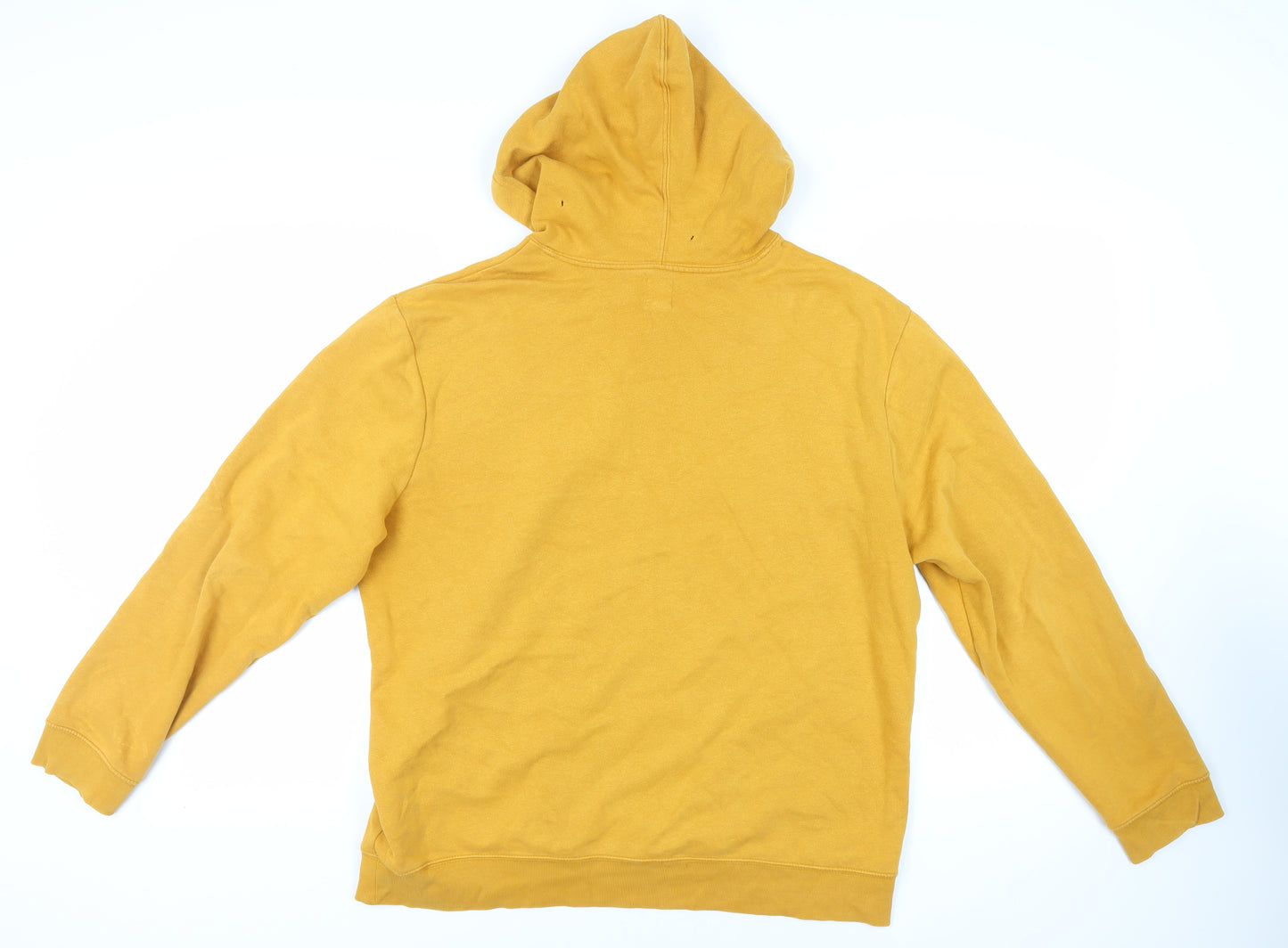 Gap Mens Yellow Cotton Pullover Hoodie Size L - Logo