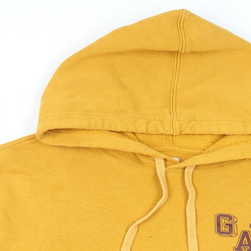 Gap Mens Yellow Cotton Pullover Hoodie Size L - Logo