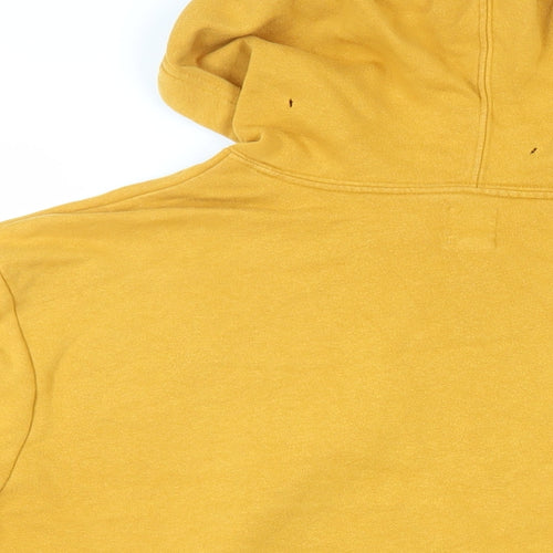 Gap Mens Yellow Cotton Pullover Hoodie Size L - Logo