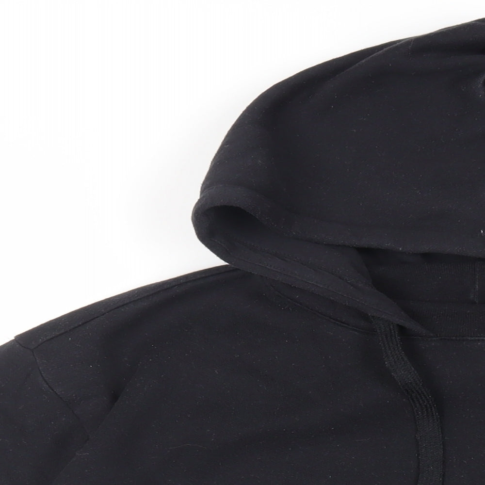 Champion Womens Black Cotton Pullover Hoodie Size M Pullover - Logo Pockets