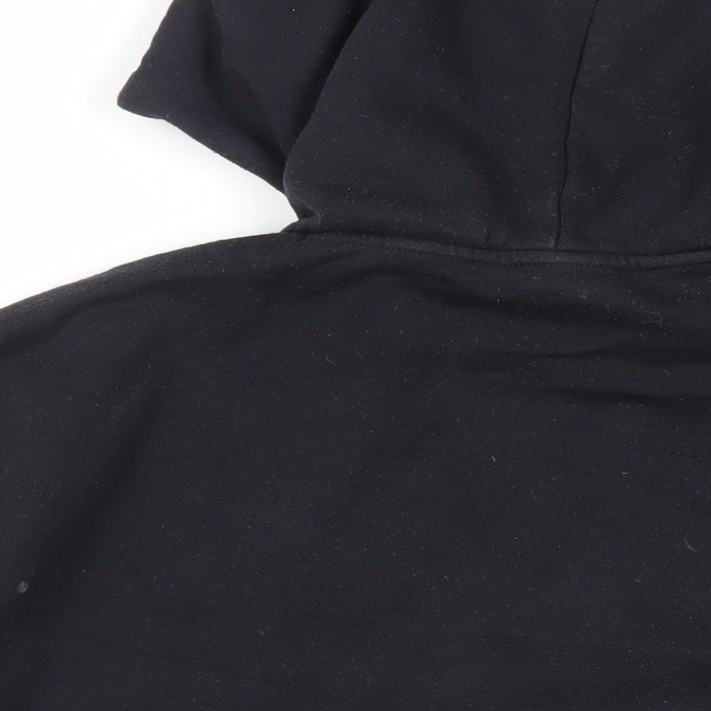 Champion Womens Black Cotton Pullover Hoodie Size M Pullover - Logo Pockets