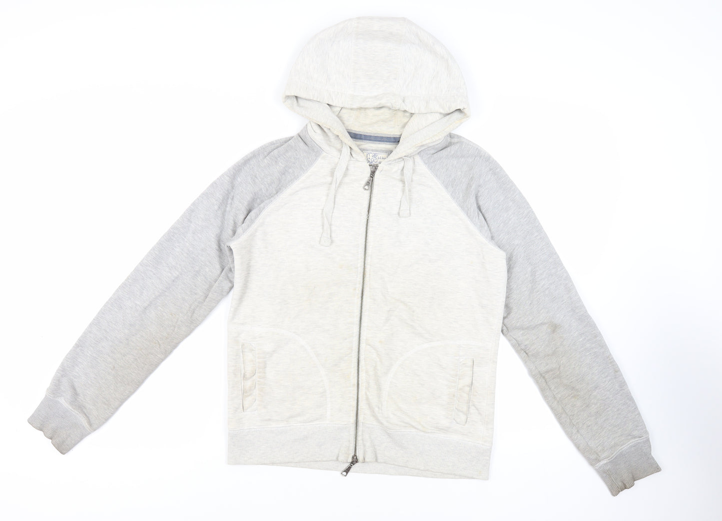 Fat Face Womens Grey Cotton Full Zip Hoodie Size 14 Zip - Pockets