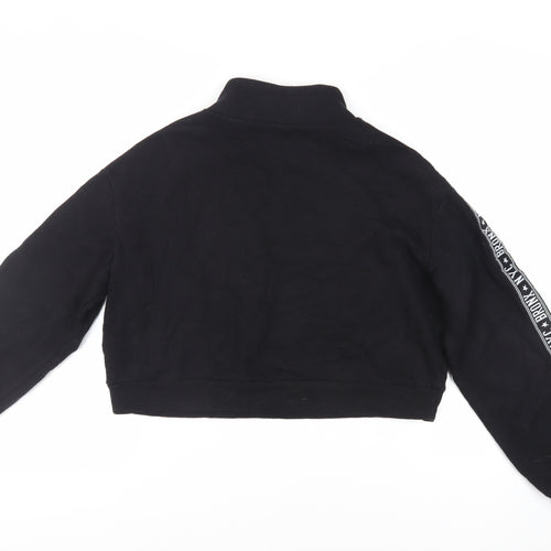 Divided by H&M Womens Black Cotton Pullover Sweatshirt Size M Zip - NYC Bronx