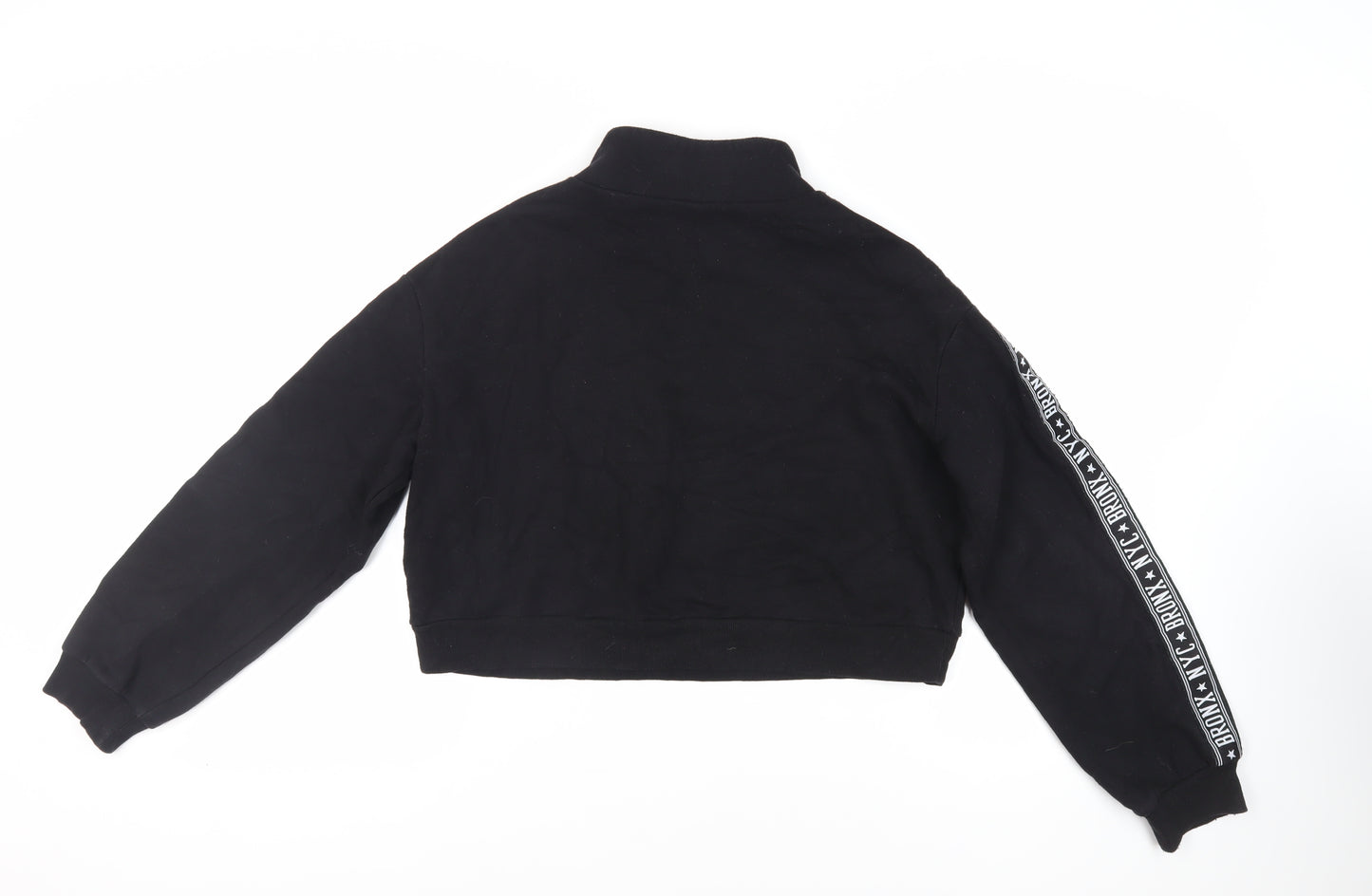 Divided by H&M Womens Black Cotton Pullover Sweatshirt Size M Zip - NYC Bronx