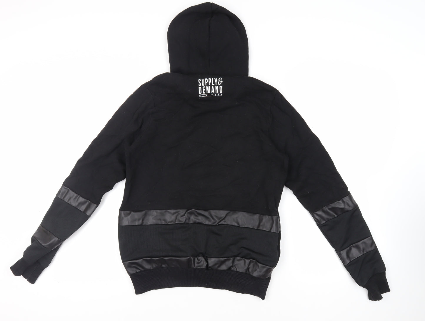 Supply & Demand Co. Mens Black Cotton Pullover Hoodie Size XS - Logo Pockets