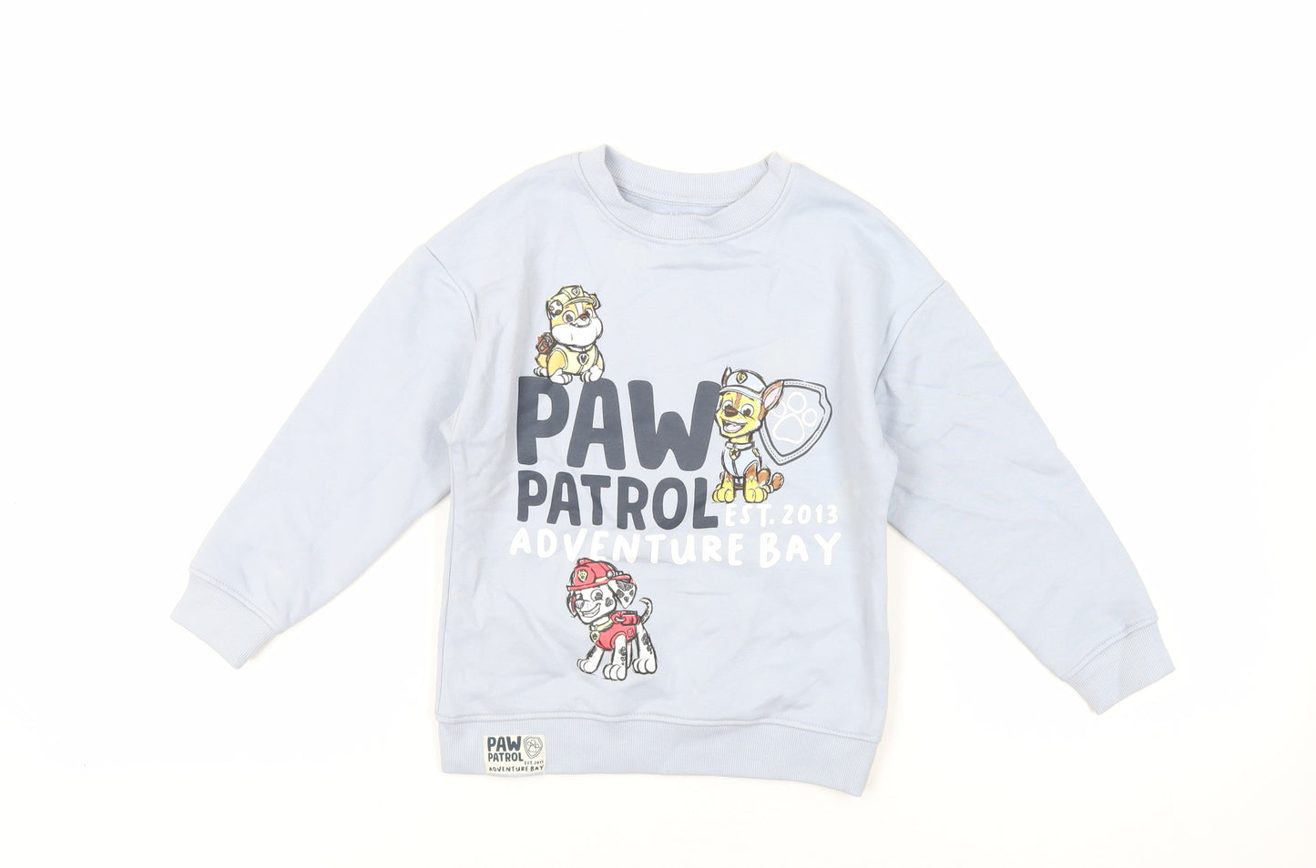 Marks and Spencer Girls Blue Cotton Pullover Sweatshirt Size 5-6 Years Pullover - Paw Patrol