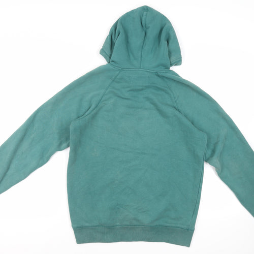 Jack Wills Mens Green Cotton Pullover Hoodie Size XS - Logo Pockets