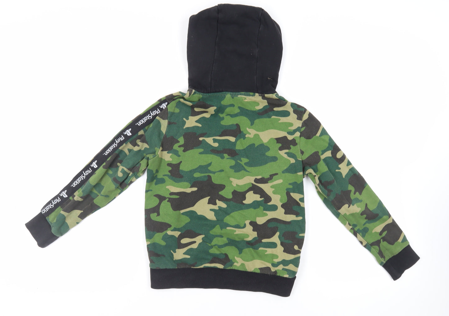 NEXT Boys Green Camouflage Cotton Full Zip Hoodie Size 9 Years Zip - PlayStation