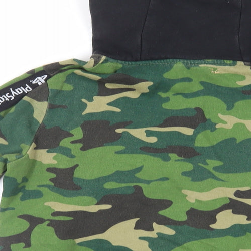 NEXT Boys Green Camouflage Cotton Full Zip Hoodie Size 9 Years Zip - PlayStation