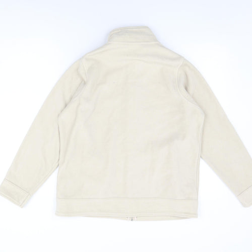 EWM Womens Beige Polyester Full Zip Sweatshirt Size 14 Zip - Size 14-16