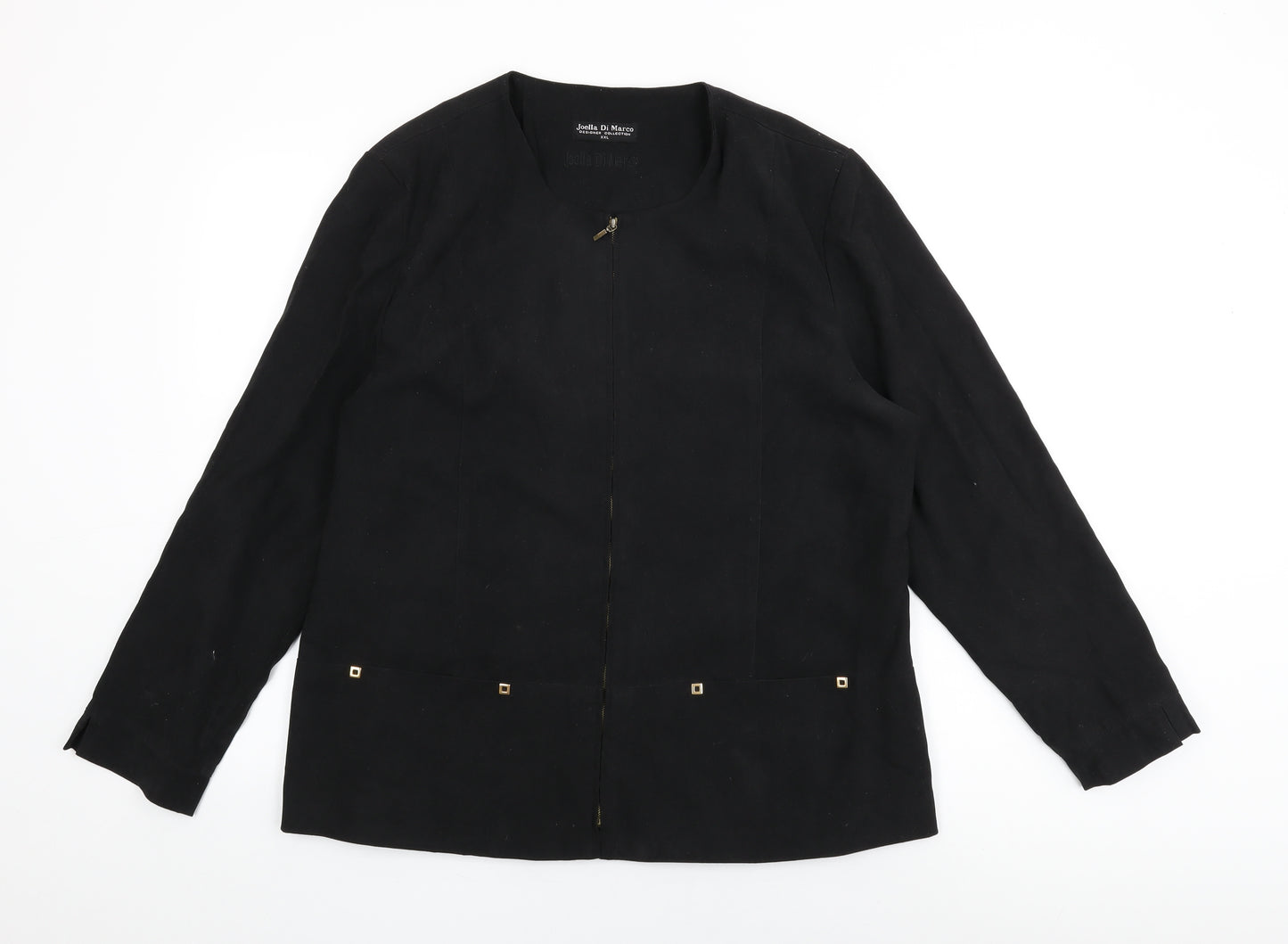 Joella Di Marco Womens Black Jacket Size 2XL Zip