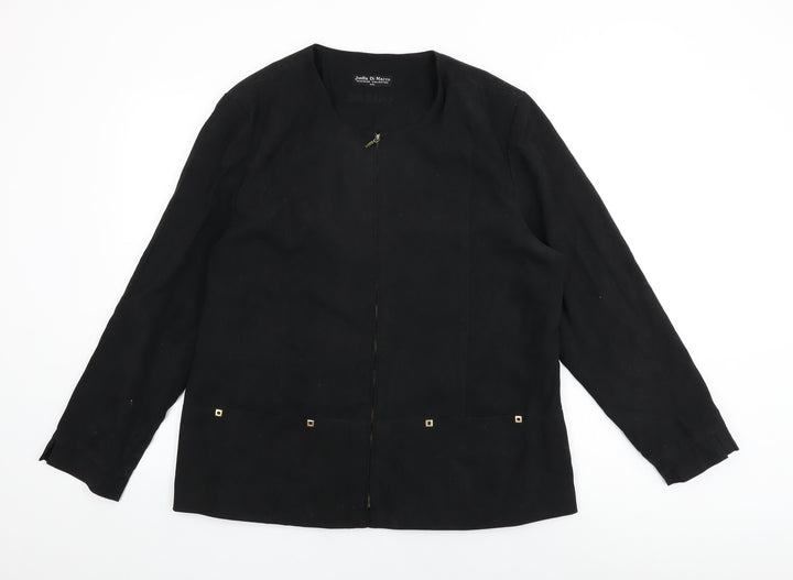 Joella Di Marco Womens Black Jacket Size 2XL Zip