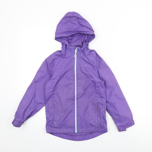 Mountain Warehouse Girls Purple Rain Coat Coat Size 7-8 Years Zip