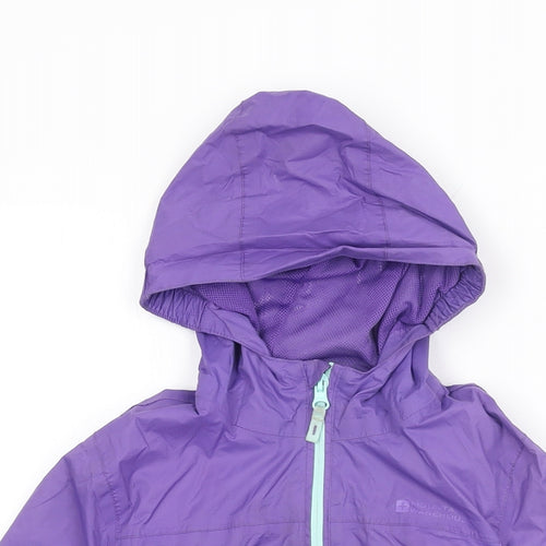 Mountain Warehouse Girls Purple Rain Coat Coat Size 7-8 Years Zip