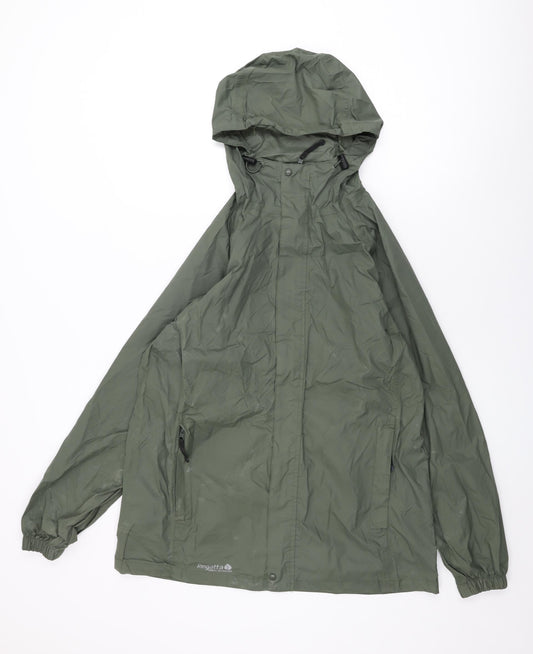 Regatta Mens Green Rain Coat Coat Size M Zip