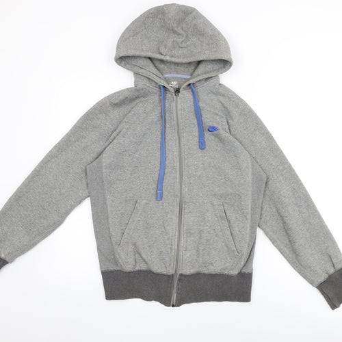 Nike Mens Grey Cotton Full Zip Hoodie Size S