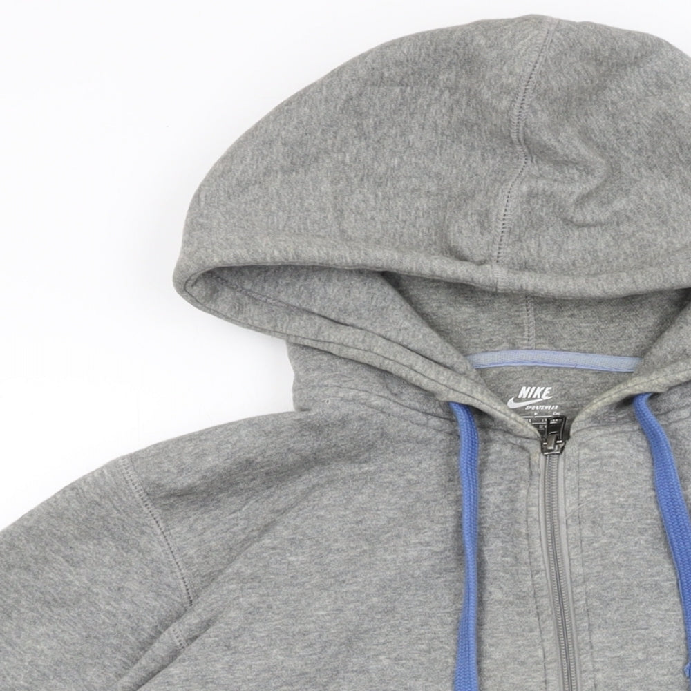 Nike Mens Grey Cotton Full Zip Hoodie Size S