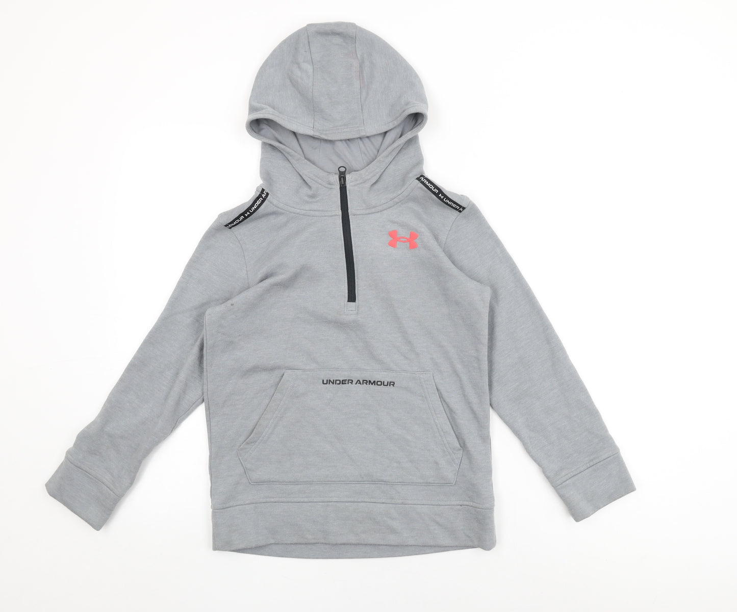 Under armour Boys Grey Cotton Pullover Sweatshirt Size M Zip