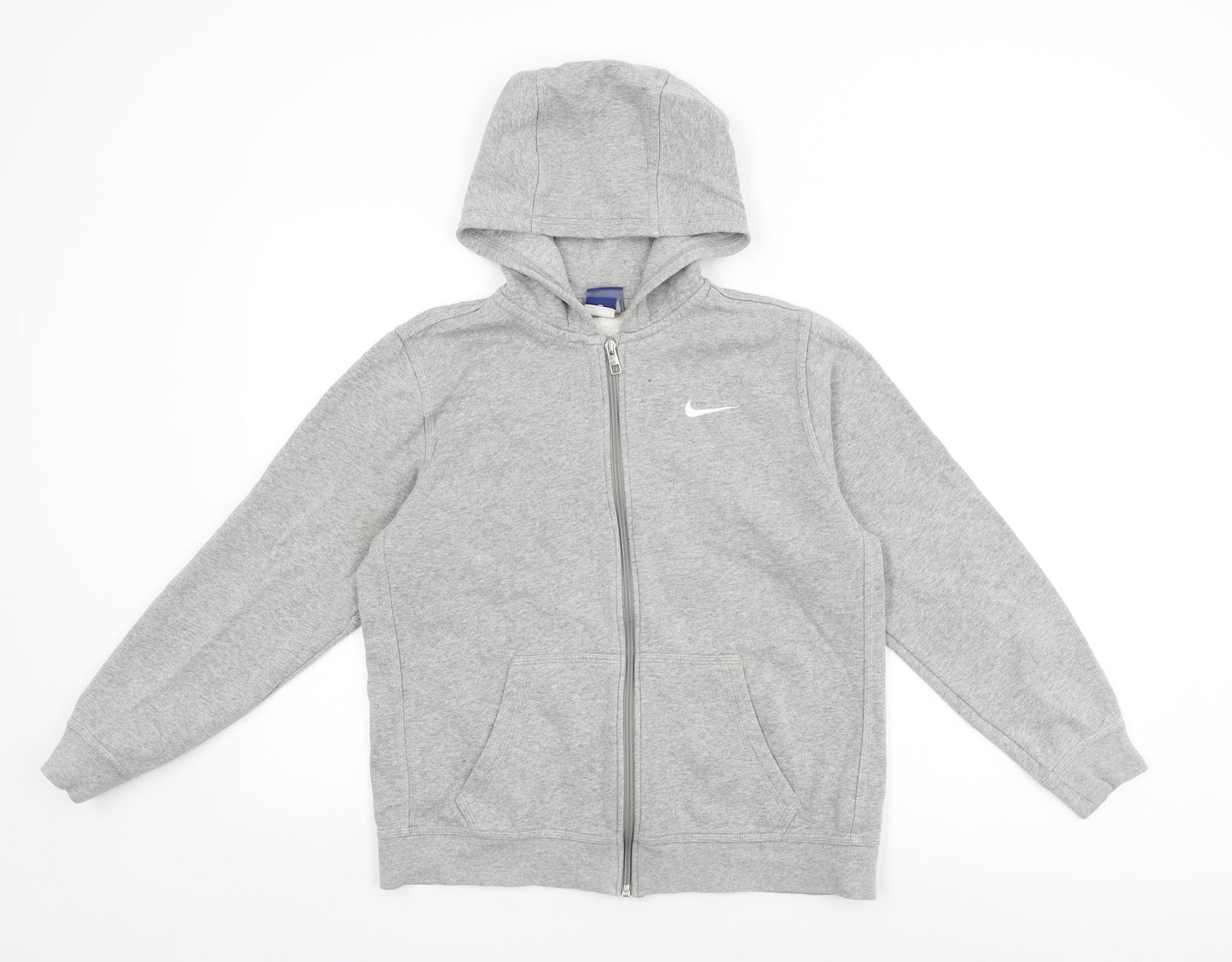 Nike Womens Grey Cotton Full Zip Hoodie Size XL Zip