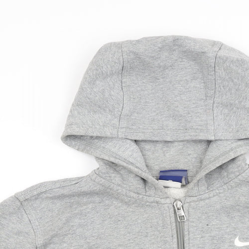 Nike Womens Grey Cotton Full Zip Hoodie Size XL Zip