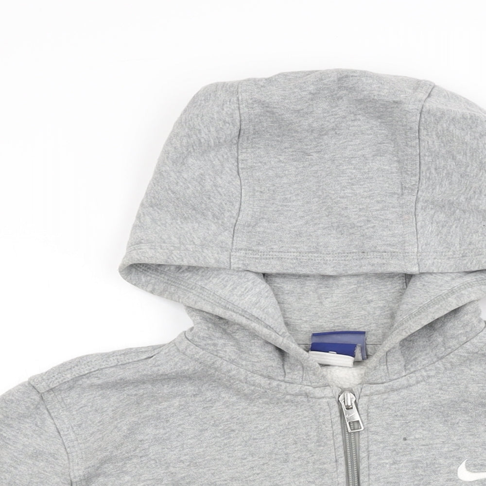 Nike Womens Grey Cotton Full Zip Hoodie Size XL Zip