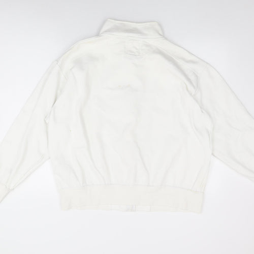 Daniel Lei Mens White Cotton Full Zip Sweatshirt Size XL