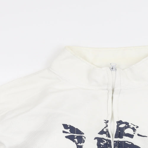Daniel Lei Mens White Cotton Full Zip Sweatshirt Size XL