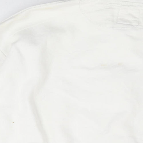 Daniel Lei Mens White Cotton Full Zip Sweatshirt Size XL