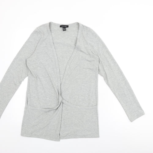 New Look Womens Grey V-Neck Viscose Cardigan Jumper Size 12