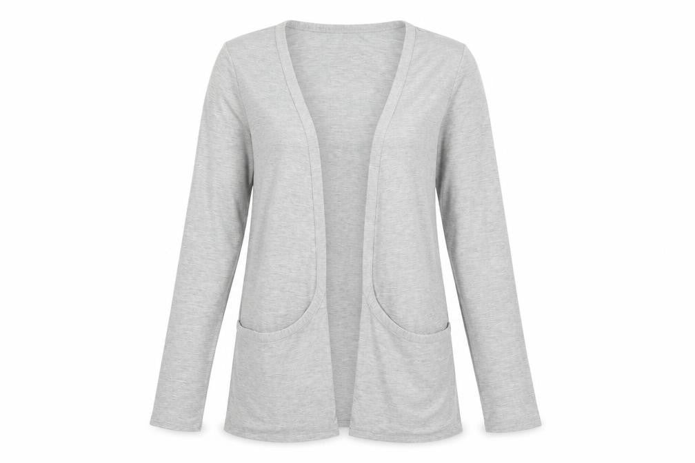 New Look Womens Grey V-Neck Viscose Cardigan Jumper Size 12