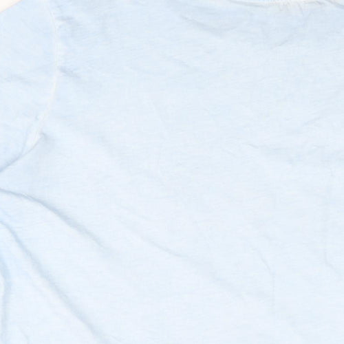 Oasis Womens Blue Cotton Basic T-Shirt Size L Round Neck - Joie De Vivre