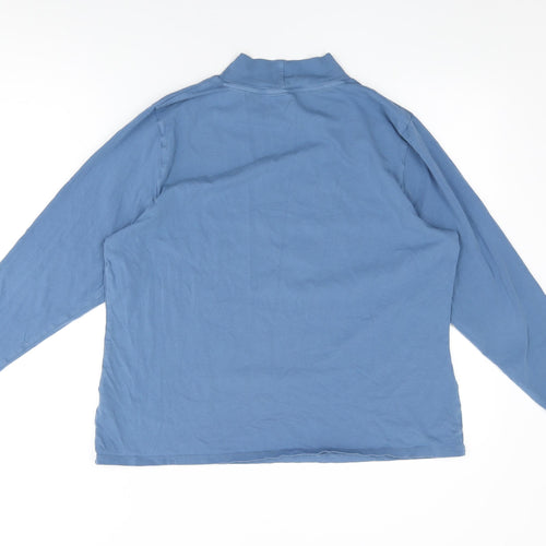 Marks and Spencer Womens Blue Cotton Basic T-Shirt Size 22 Round Neck