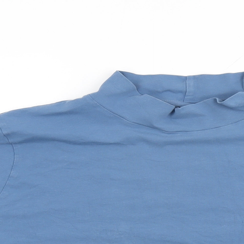 Marks and Spencer Womens Blue Cotton Basic T-Shirt Size 22 Round Neck