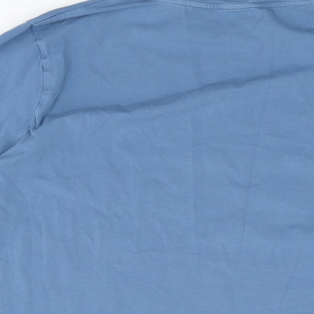 Marks and Spencer Womens Blue Cotton Basic T-Shirt Size 22 Round Neck