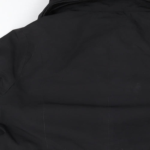 Betty Jackson Black Womens Black Overcoat Coat Size 16 Zip - Belted