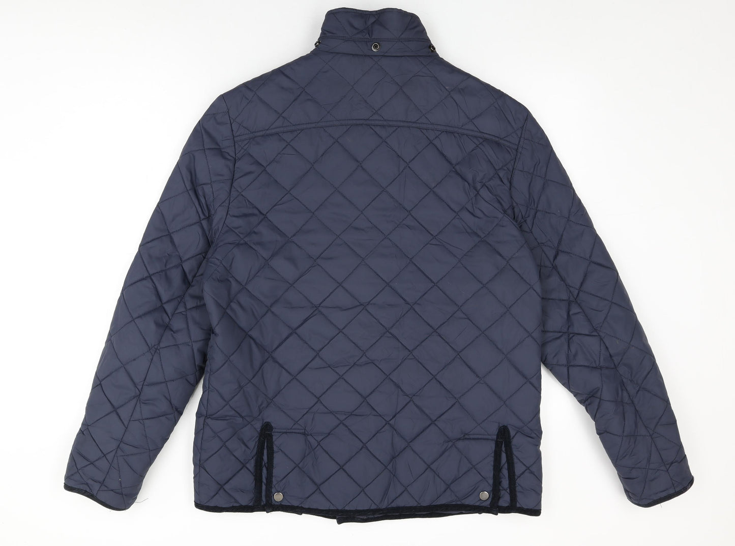 ASOS Mens Blue Quilted Coat Size L Zip