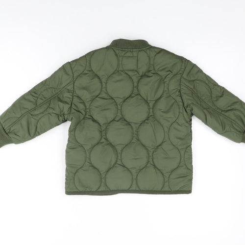 John Lewis Boys Green Quilted Coat Size 4 Years Zip