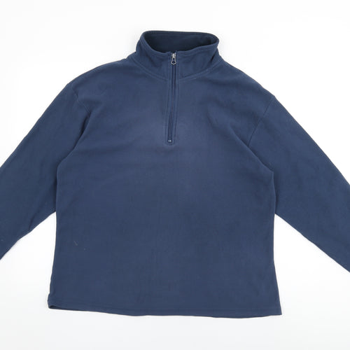 Avenue Womens Blue Polyester Pullover Sweatshirt Size M Zip