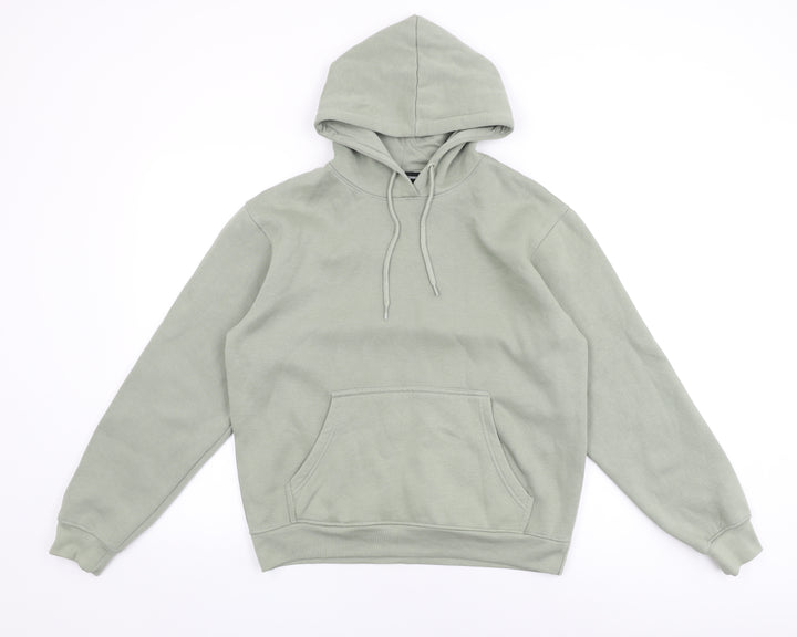 PRETTYLITTLETHING Womens Green Cotton Pullover Hoodie Size S Pullover