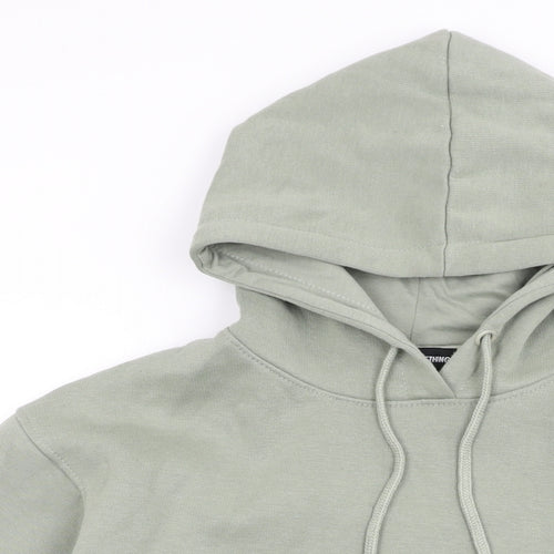 PRETTYLITTLETHING Womens Green Cotton Pullover Hoodie Size S Pullover