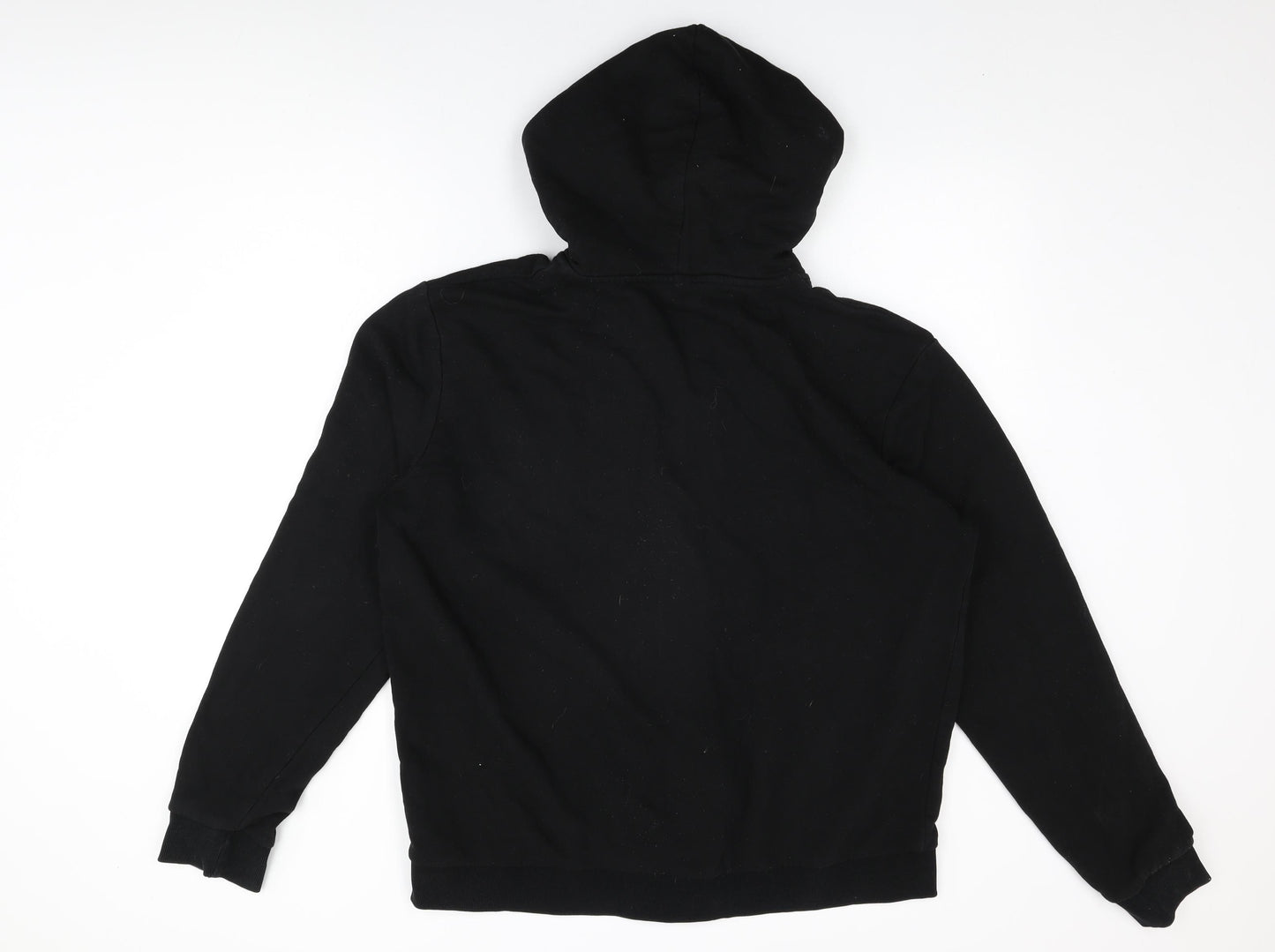 H&M Mens Black Cotton Full Zip Hoodie Size XL